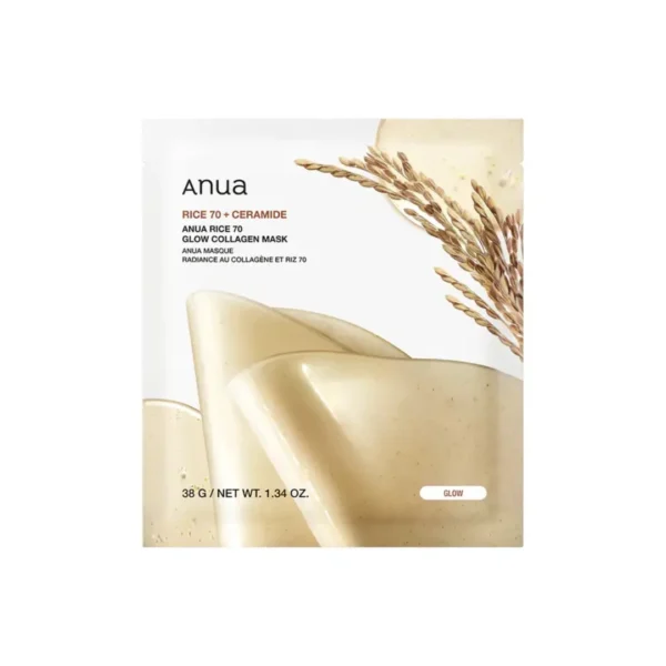 ماسک ورقه ای برنج و سرامید آنوا Anua Rice 70 Glow Collagen Mask