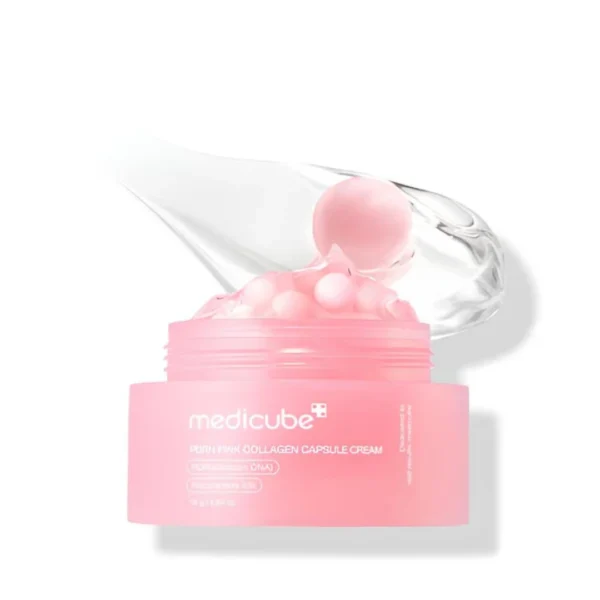 کرم کپسولی PDRN و کلاژن صورتی مدی کیوب Medicube Pink Collagen Cream حجم 55 گرم